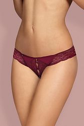 Bordové crotchless tangá Miamor