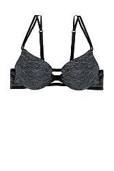 Sivá push-up podprsenka Caged Chaos