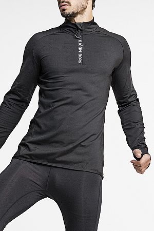 Pánske čierne tričko Alve Half Zip Polo
