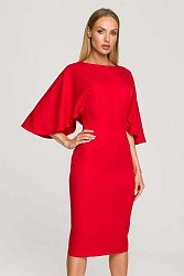 Červené šaty so širokými rukávmi M700