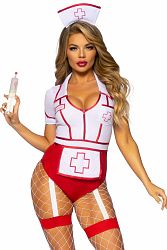 Červeno-biely sexi kostým Nurse Feelgood 87086