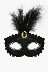 Čierna maska s kamienkami Karnawal