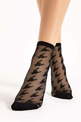 Čierne vzorované silonkové ponožky Rita 20 DEN