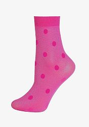 Fuchsiové silonkové ponožky Shine Dots