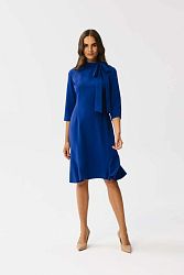 Modré šaty s trojštvrťovým rukávom S346