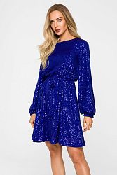 Modré trblietavé šaty M715