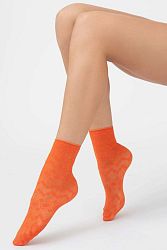 Oranžové vzorované silonkové ponožky Fabienne