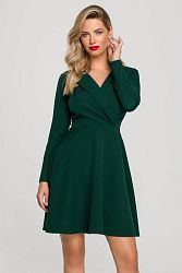 Zelené krátke šaty s golierom K138