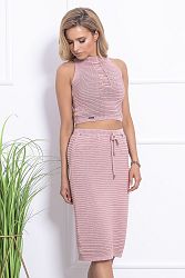 Ružový set top + sukňa F714