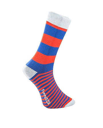 Pánske červeno-modré ponožky Zebra