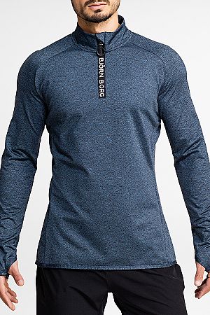 Pánske sivo-modré tričko Alve Half Zip Polo